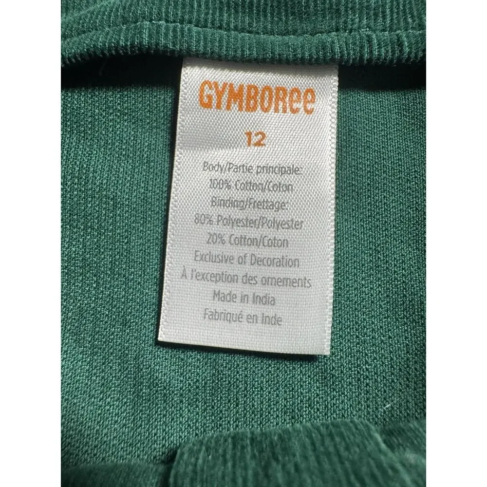 Gymboree Girls Size 12 Christmas Dress Green Corduroy Santa Hat Embroidered